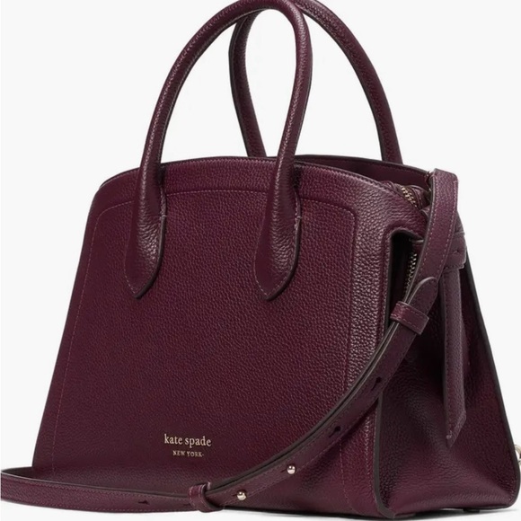 Kate Spade New York medium knott pebbled leather satchel flawed - Picture 2 of 9